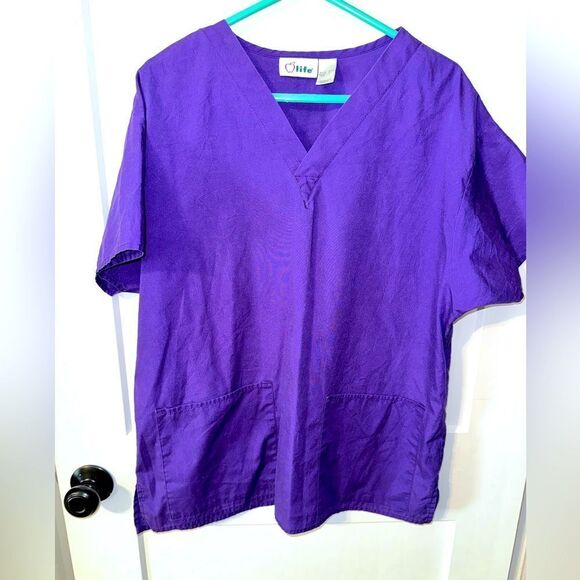 LIFE BRAND WOMENS SCRUB TOP NURSE - Picture 1 of 5